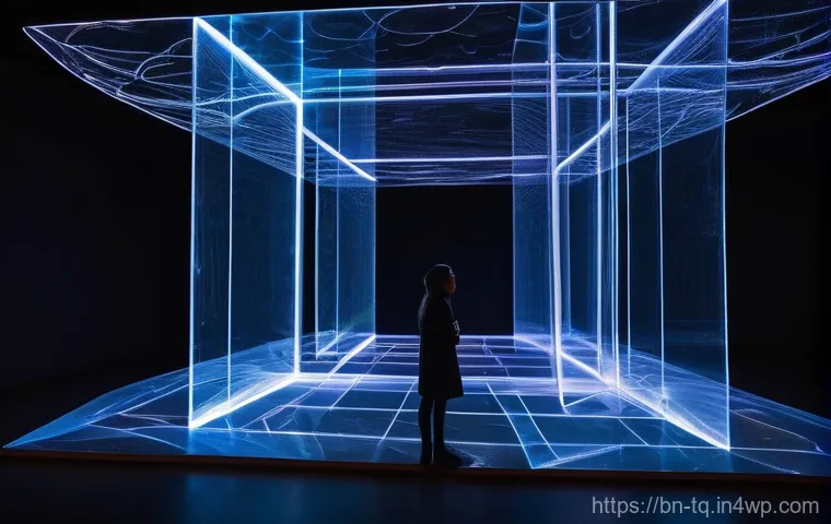 시간 기반 예술의 디지털 아카이브 구축 - **Prompt:** Inside a sophisticated, brightly lit digital archiving facility, a diverse team of archi...